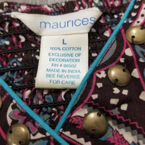 MAURICES Sz. L Cotton Tank w/ Brass Embellishments - Picture 5 of 7